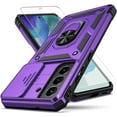 thumbnail image 1 of for Galaxy S21 FE 5G Case,with Camera Lens Cover HD Screen Protector,[Military Grade] Ring Car Mount Kickstand Hybrid Hard PC Soft TPU Shockproof Protective Case for Samsung Galaxy S21 FE-Purple, 1 of 11