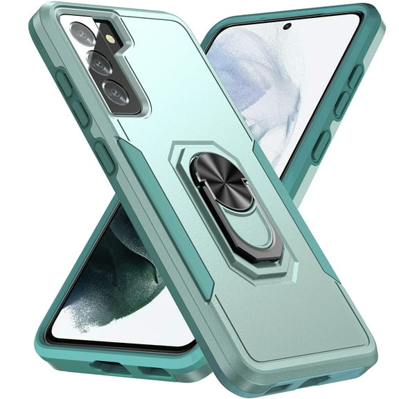 Galaxy S21 FE Case, 360 degree Rotate Ring Stand Rugged Lightweight Slim Impact-Resistant Full Body Shockproof Protective Bumper Case For Samsung Galaxy S21 FE,Green