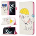 thumbnail image 1 of Galaxy S21 FE Case Cute Embossed Pattern Premium Leather Wallet Cover Flip Stand Credit Card Slots Pocket Holder Magnetic Closure Folio Case for Samsung Galaxy S21 FE, Umbrella Elephant, 1 of 8