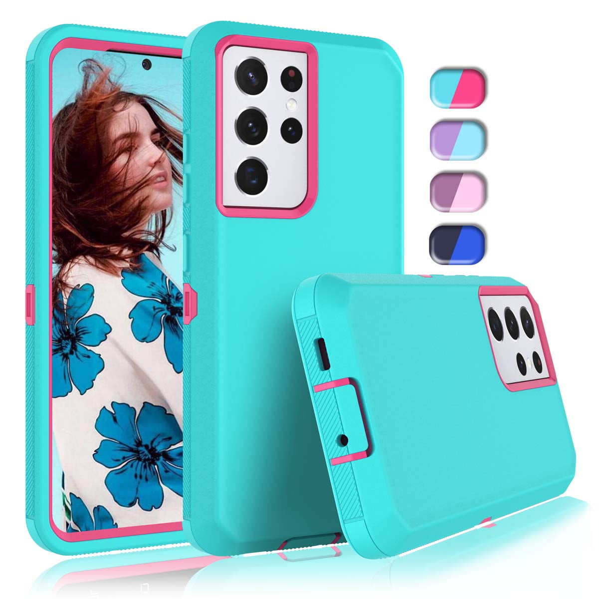 Samsung S21 Ultra S21 Plus Case Walmart Tekcoo 3-in-1 Rugged