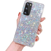 Galaxy S21 Plus 6.7'' Glitter Case, Sparkle Bling Shiny Diamond Slim Soft Reflective TPU Rubber Bumper Girl Women Protective Case for Samsung Galaxy S21 Plus 6.7 inch 2021 Silver