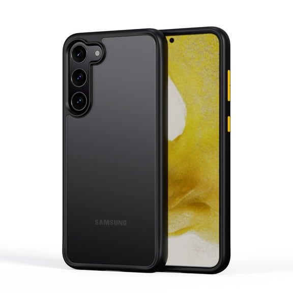 Galaxy S21 Plus Case Crystal Clear Shockproof Bumper Protective Cell Phone Cover Hybrid Design Hard PC Back with Flexible TPU Raised Bezel & Enhanced Corners for Samsung Galaxy S21 Plus, Black