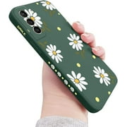 for Galaxy S21+ Plus Case Cute Daisy Pattern Full Camera Lens Protection Slim Shockproof TPU Bumper Liquid Silicone Protective Cover Phone Cases for Samsung Galaxy S21+ Plus 5G 6.7"-Green