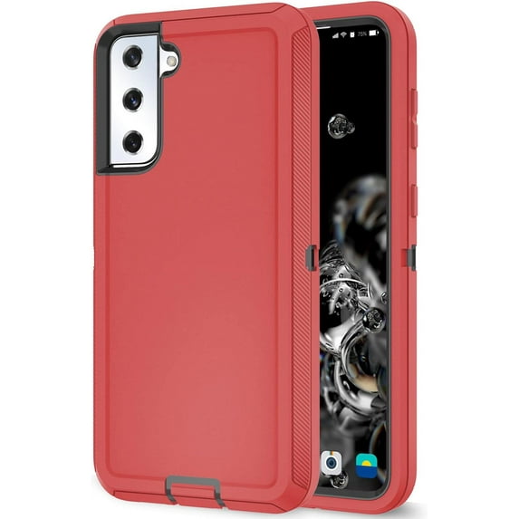 Galaxy S21 Plus Case for Samsung Galaxy S21 Plus 5G Case Military Drop Shockproof Heavy Duty Rugged 3 in 1 Protection Cover for Galaxy S21 Plus S21+ Phone Case (Red+Black)