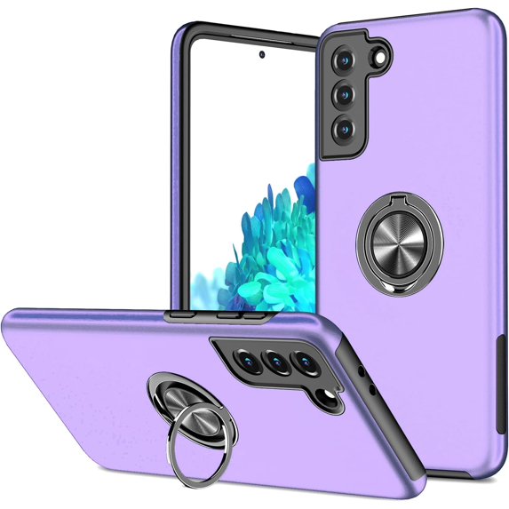 Galaxy S21 Plus Case for Samsung Galaxy S21 Plus Case Grade Shockproof Built-in Ring Holder Kickstand Car Mount Heavy Duty Protective Case for Galaxy S21+ Plus Phone Case (Purple)