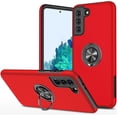 thumbnail image 1 of Galaxy S21 Plus Case for Samsung Galaxy S21 Plus Case  Grade Shockproof Built-in Ring Holder Kickstand Car Mount  Heavy Duty Protective Case for Galaxy S21+ Plus Phone Case (Red), 1 of 8