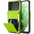 thumbnail image 1 of for Galaxy S21 Plus Case Wallet Credit Card Holder 4-Card Flip Cover ID Slot Back Hidden Pocket Dual Layer Protective Hybrid Hard Shell Bumper Armor Case for Samsung S21+ S21 Plus Green, 1 of 12