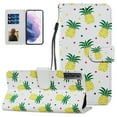 thumbnail image 1 of Galaxy S21 Plus Wallet Case with Card Holder, Allytech Premium Colorful PU Leather Magnetic Button Flip Shockproof Detachable Hand Strap Stand Case for Samsung Galaxy S21+ 5G 6.7" 2021, Cute Pineapple, 1 of 2