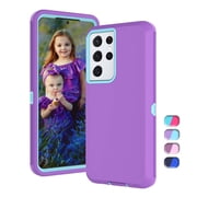 Galaxy S21 Ultra 5G Case, Sturdy Case Cover for Samsung Galaxy S21+ 5G 6.8", Tekcoo Full-Body Shockproof Protection Heavy Duty Armor Hard Plastic & Shock Absorption Rubber Rugged Bumper 3-in-1 Case
