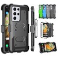 thumbnail image 1 of Galaxy S21 Ultra Case Clip Belt Holster, TakFox Shockproof Swivel Defender Heavy Duty Armor Protective Hard Cases With Kickstand Protector Rugged Cover Shell For Samsung Galaxy S21 Ultra - Black, 1 of 6