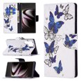 thumbnail image 1 of Galaxy S21 Ultra Case Cute Embossed Pattern Premium Leather Wallet Cover Flip Stand Credit Card Slots Pocket Holder Magnetic Closure Folio Case for Samsung Galaxy S21 Ultra, Group Butterfly, 1 of 8