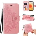 thumbnail image 1 of Galaxy S21 Wallet Case for Samsung Galaxy S21 5G(6.2 inch, 2021 Release), Allytech Embossed Floral PU Leather Shockproof Flip Stand Wristlet Credit Card Slots Holder Cover for Galaxy S21, Rosegold, 1 of 8