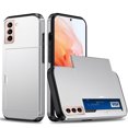 thumbnail image 1 of for Galaxy S21 Wallet Case with Sliding Door Hidden Pocket Credit Card Holder Dual Layer Heavy Duty Shockproof Hard PC Hybrid TPU Flip Protective Cover for Samsung Galaxy S21, Silver, 1 of 8