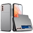 thumbnail image 1 of for Galaxy S21 Wallet Case with Sliding Door Hidden Pocket Credit Card Holder Dual Layer Heavy Duty Shockproof Hard PC Hybrid TPU Flip Protective Cover for Samsung Galaxy S21, Gray, 1 of 8