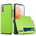 thumbnail image 1 of for Galaxy S21 Wallet Case with Sliding Door Hidden Pocket Credit Card Holder Dual Layer Heavy Duty Shockproof Hard PC Hybrid TPU Flip Protective Cover for Samsung Galaxy S21, Green, 1 of 8