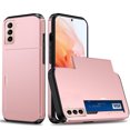 thumbnail image 1 of for Galaxy S21 Wallet Case with Sliding Door Hidden Pocket Credit Card Holder Dual Layer Heavy Duty Shockproof Hard PC Hybrid TPU Flip Protective Cover for Samsung Galaxy S21, Rosegold, 1 of 8