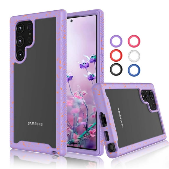 Galaxy S22 6.1"(2022) Case Clear, Case Cover for 2022 Samsung Galaxy S22 6.1", Njjex Full-Body Rugged Transparent Clear Back Bumper Case Cover for Samsung Galaxy S22 2022 -Purple