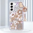 thumbnail image 1 of Galaxy S22 Bling Case, 3D Bling Shiny Rhinestone Diamond Crystal Pearl Handmade Pendant Iron Tower Pumpkin Car Flowers Soft Protective Anti-Fall Case for Galaxy S22-Clear, 1 of 15