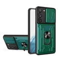 thumbnail image 1 of for Galaxy S22 Case with Camera Lens Slide Cover, Detachable Card Slot Holder Ring Kickstand, Support Magnet Car Mount, Heavy Duty Military Grade Protection for Samsung Galaxy S22, Green, 1 of 8