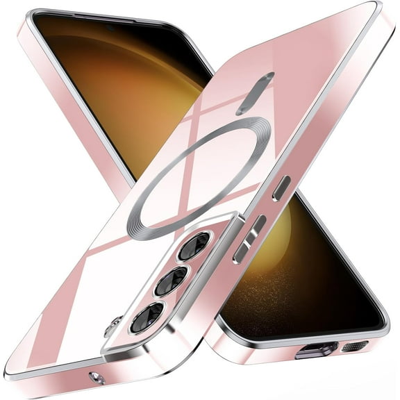 for Galaxy S22 Case,[Compatible with Magsafe],[10 FT Military Grade Drop Protection][Anti Yellowing] Slim Soft TPU Luxury Protective Phone Case for Galaxy S22-Pink 11-sam s22-04