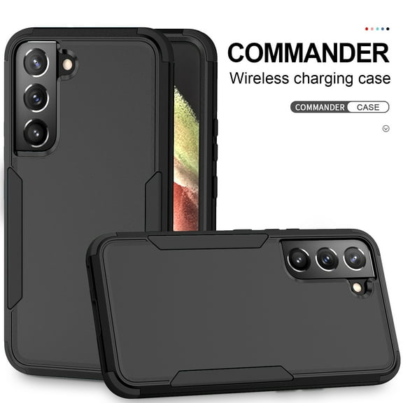 for Galaxy S22 Case, Defender Case Compatible with Samsung Galaxy S22 Case, Hybrid Heavy Duty Military Grade Full-Body Drop Shockproof Dustproof 3-Layers Rugged Protective Cover,
Black