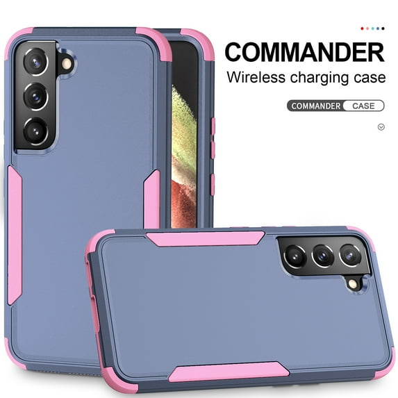 for Galaxy S22 Case, Defender Case Compatible with Samsung Galaxy S22 Case, Hybrid Heavy Duty Military Grade Full-Body Drop Shockproof Dustproof 3-Layers Rugged Protective Cover,
Royalblue/Pink