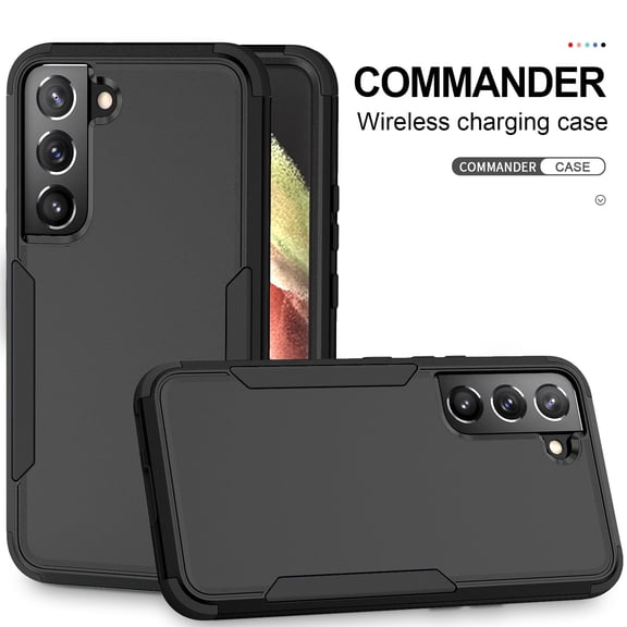 for Galaxy S22 Case, Defender Case Compatible with Samsung Galaxy S22 Case, Hybrid Heavy Duty Military Grade Full-Body Drop Shockproof Dustproof 3-Layers Rugged Protective Cover, Black