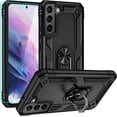 thumbnail image 1 of for Galaxy S22 Case,Samsung S22 Case with HD Screen Protector, [Military Grade] Ring Car Mount Kickstand Hybrid Hard PC Soft TPU Shockproof Protective Case for Samsung Galaxy S22 (Black), 1 of 11