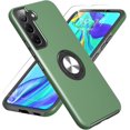 thumbnail image 1 of Galaxy S22 Case, Samsung Galaxy S22 Case with HD Screen Protector,  [Military Grade] Shockproof Protection Case with 360° Magnetic Ring Holder Kickstand Phone Case for Samsung S22, Green, 1 of 16