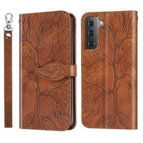 Galaxy S22 Case - TECH CIRCLE [with Card Holders & Removable Hand Strap] Protective Synthetic Leather Wallet Cute Cover Case for Samsung Galaxy S22 (6.1 Inch) 2022 Release, Brown