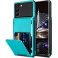 thumbnail image 1 of for Galaxy S22 Case Wallet Credit Card Holder 4-Card Slot Hidden Back Pocket Men Women Dual Layer Hybrid Rugged Rubber Bumper Protective Hard Shell Cover for Samsung Galaxy S22 6.1" Sky Blue, 1 of 12