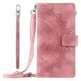 thumbnail image 1 of Galaxy S22 Case Zipper Wallet, Dteck Embossed PU Leather Folio Case with 8 Card Slots Wrist Lanyard Shoulder Strap Stand Cover for Samsung Galaxy S22, Pink, 1 of 6