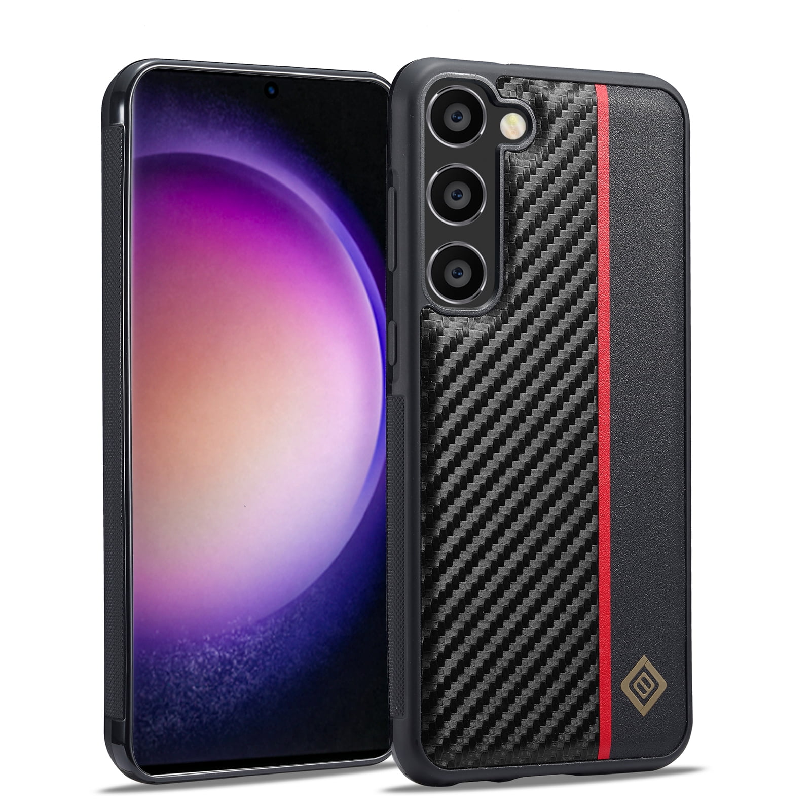 for Galaxy S22 Luxury Case, Military-Grade Drop Protection, Carbon Fiber for Samsung Galaxy S22 Shockproof Slim Thin Cover, Support Wireless Charging for Men & Women, Black