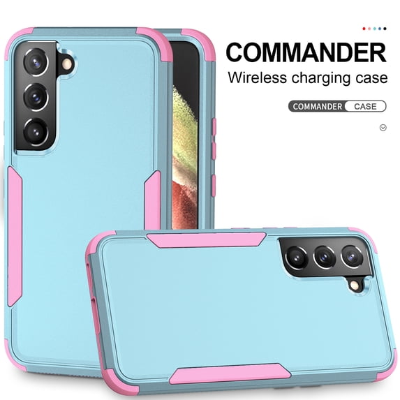 for Galaxy S22 Plus Case, Defender Case Compatible with Samsung Galaxy S22 Plus Case, Hybrid Heavy Duty Military Grade Full-Body Drop Shockproof Dustproof 3-Layers Rugged Cover,
Green/Pink
