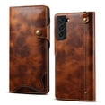 thumbnail image 1 of Galaxy S22 Plus Case,Luxury Leather Retro Magnetic Card Holder Wallet Case Shockproof Rubber Hybrid Kickstand Cover with Strap for Samsung Galaxy S22+ 5G,Lightbrown, 1 of 5