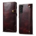 thumbnail image 1 of Galaxy S22 Plus Case,Luxury Leather Retro Magnetic Card Holder Wallet Case Shockproof Rubber Hybrid Kickstand Cover with Strap for Samsung Galaxy S22+ 5G,Winered, 1 of 5