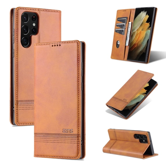 Galaxy S22 Plus Case, S22+ Wallet Case, Allytech PU Leather Foldling Stand Flip Cover with Cards Holder Shockproof Protection Anti-scratch Wallet Case Cover for Samsung Galaxy S22 Plus, Yellow