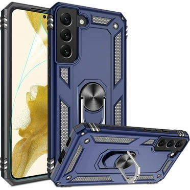 Galaxy S22 Plus Case, Samsung S22 Plus Case with HD Screen Protector, [Military-Grade] Magnetic Ring Holder Kickstand Shockproof Protective Phone Case for Samsung Galaxy S22 Plus, Blue