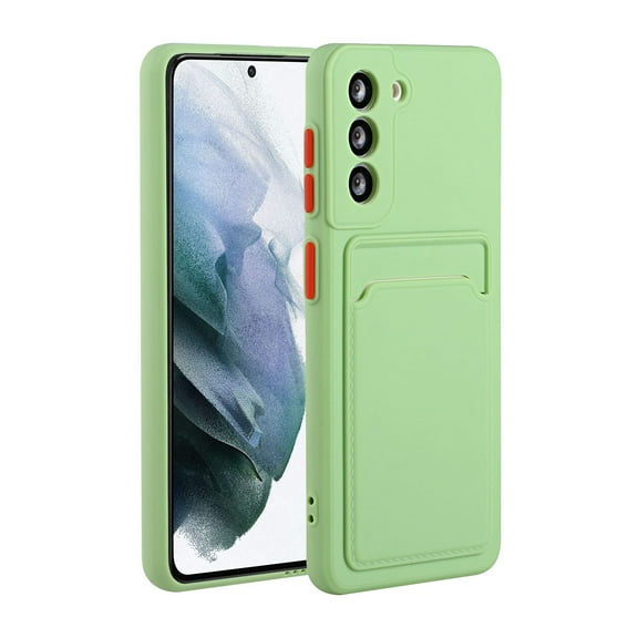 Galaxy S22 Plus Case, Slim Soft Fit Shockproof Protection Case Dropproof Non-Slip Silicone Case with Card Slots Soft TPU Bumper Phone Wallet Case for Samsung Galaxy S22 Plus 5G 6.6 inch 2022,Green