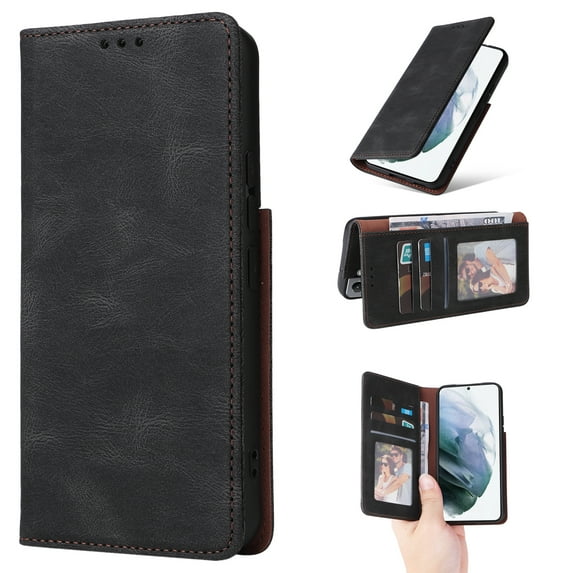 Galaxy S22 Plus Case with Stand, Allytech Premium Slim PU Leather & Inner TPU Bumper Shockproof Card Slots Folio Book Kickstand Women Men Wallet Case for Samsung Galaxy S22 Plus 6.6" 5G 2022, Black