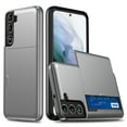 thumbnail image 1 of Galaxy S22 Plus Case - TECH CIRCLE [Sliding Hidden Card Holder] 3-in-1 Hard Plastic Protective Rugged Cover Case for Samsung Galaxy S22 Plus (6.6 Inch) 2022 Release, Gray, 1 of 1