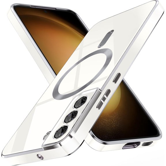 for Galaxy S22+ / S22 Plus Case,[Compatible with Magnetic],[10 FT Military Grade Drop Protection][Anti Yellowing] Slim Soft TPU Luxury Protective Phone Case for S22+Plus-White 11-sam s22p-03