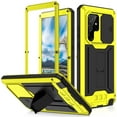 thumbnail image 1 of Galaxy S22 Ultra 5G Case with Built-in Glass Screen Protector,Allytech Hard PC and Shockproof TPU Life Waterproof Slide Camera Lens Protective Kickstand Cover for Samsung Galaxy S22 Ultra 2022, Yellow, 1 of 7