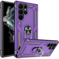thumbnail image 1 of Galaxy S22 Ultra Case, Samsung S22 Ultra Case with HD Screen Protector, [Military-Grade] Magnetic Ring Holder Kickstand Shockproof Protective Phone Case for Samsung Galaxy S22 Ultra, Purple, 1 of 7