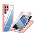 thumbnail image 1 of For Galaxy S22 Ultra Case Upgrade Full-Body Clear Bumper with Built-in Screen Protector Camera Lens Protection,Transparent Rugged TPU Silicone Cover for Samsung S22 Ultra 6.8 Inch 2022, Pink, 1 of 8
