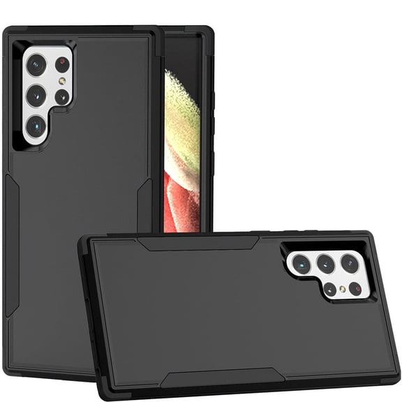 Galaxy S22 Ultra SM-S908U Case , [ Black   Black ] Shockproof Heavy Duty Armor Protective Phone Cases Hard Rugged Bumper Cover for Samsung Galaxy S22 Ultra SM-S908U