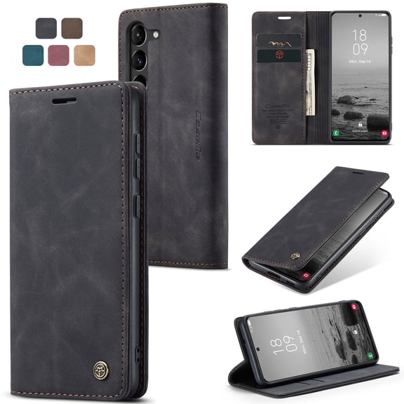 Galaxy S23 5G Wallet Case, TECH CIRCLE PU Leather Flip Folio Case with Card Holders RFID Blocking Kickstand Shockproof TPU Inner Shell Phone Cover for Samsung Galaxy S23 6.1 inch 2023, Black