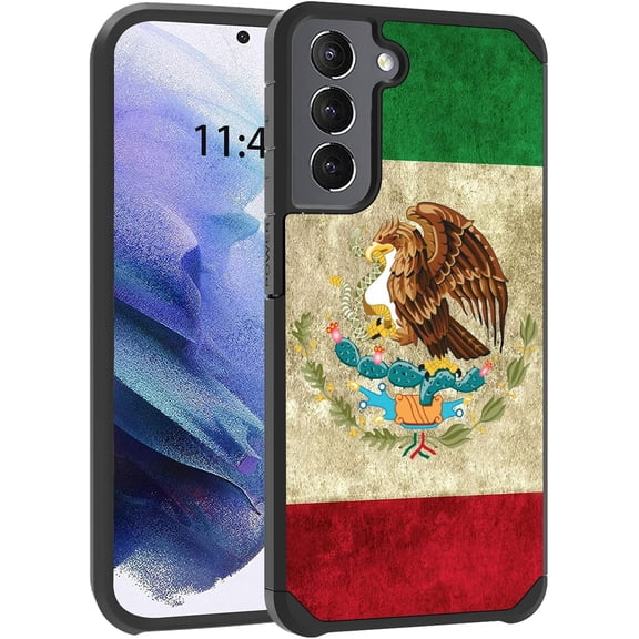 Galaxy S23 Case, 2 in 1 Hybrid Hard PC & Soft Silicone Heavy Duty Dual Layer Shockproof Full-Body Protective Case for Samsung Galaxy S23 5G 6.1 inch - Mexican Flag