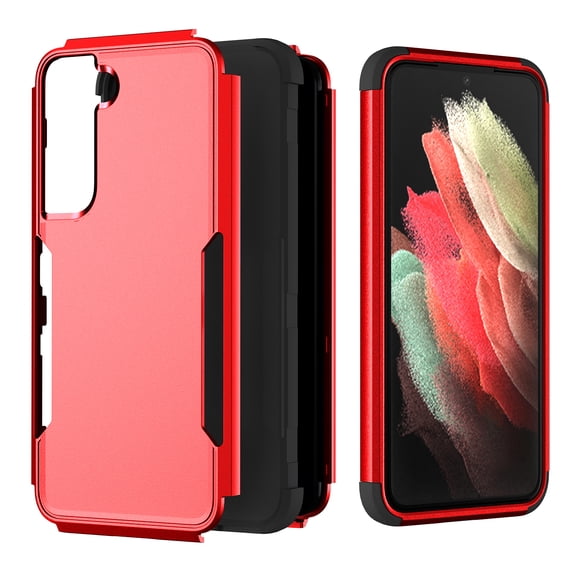 for Galaxy S23 Case, Defender Case Compatible with Samsung Galaxy S23 Case, Hybrid Heavy Duty Military Grade Full-Body Drop Shockproof Dustproof 3-Layers Rugged Protective Cover,
Red