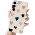 thumbnail image 1 of Galaxy S23 Case for Samsung Galaxy S23 5g Case Women Girls Cute Design Soft Liquid Silicone Camera Protection Protective Lovely Heart Phone Cases for Galaxy S23 5G Beige, 1 of 10